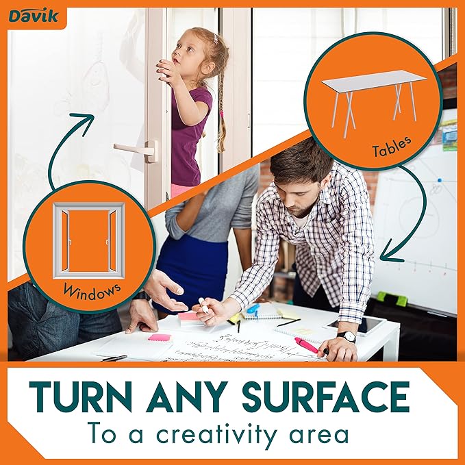 Undo White Board Sticker, Easy Cut and Set Up Dry Erase Board for Wall Art or Classroom Decor, Office and School Supplies, 12 Inches by 33 feet - Davik
