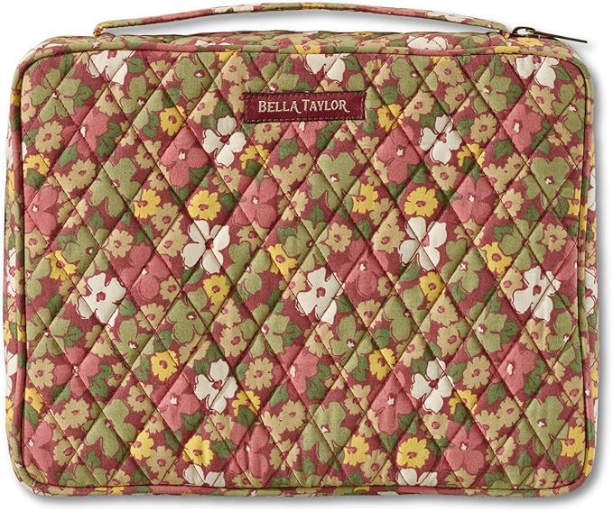 Bella Taylor Quilted Bible Cover for Women - Large Study Bible Case - Autumn Garden
