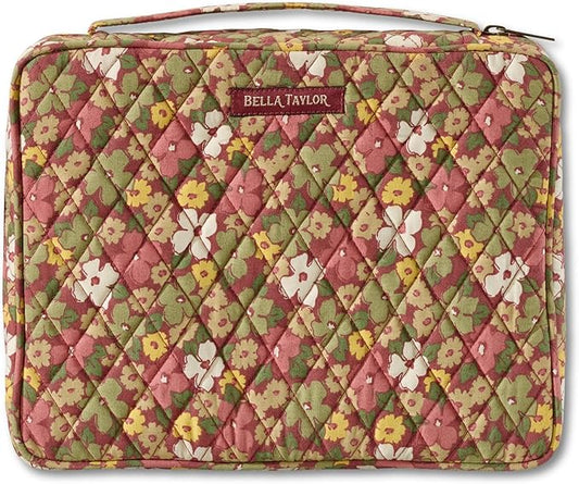Bella Taylor Quilted Bible Cover for Women - Large Study Bible Case - Autumn Garden