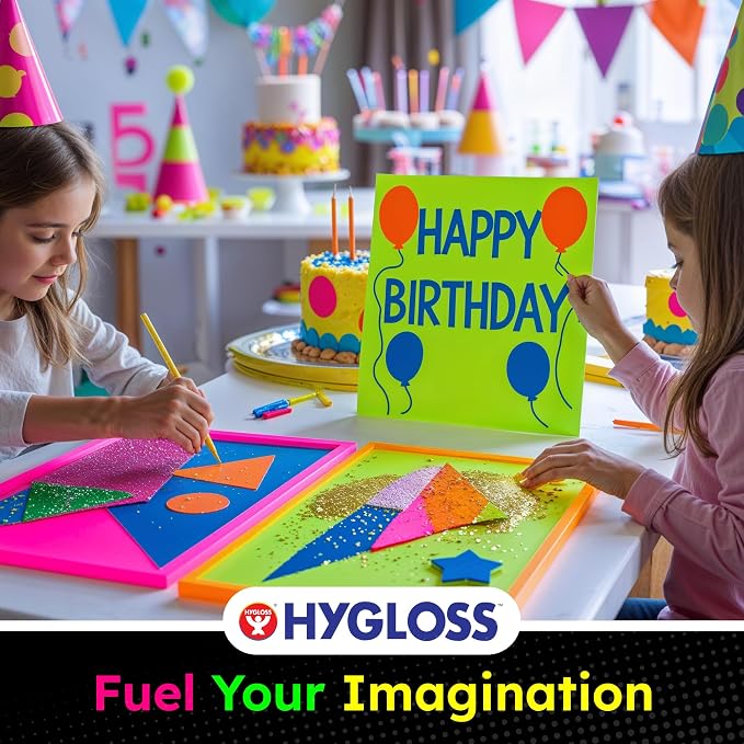 Hygloss Medium Poster Board 11x14 - 100 Assorted Neon Color Bulk Pack - 10 Pt. Thickness Colored Poster Board Paper for Projects, Signs, Displays - Posterboard Multipack 11" x 14"