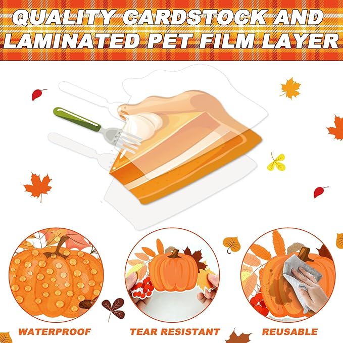 Fall Thanksgiving Pie Bulletin Board Classroom Decorations Set Fall Pumpkin Pie Paper Cutout for Thanksgiving Autumn Leaves Pumpkin Office Home Back to School Wall Door Chalkboard Decor ﻿ ﻿