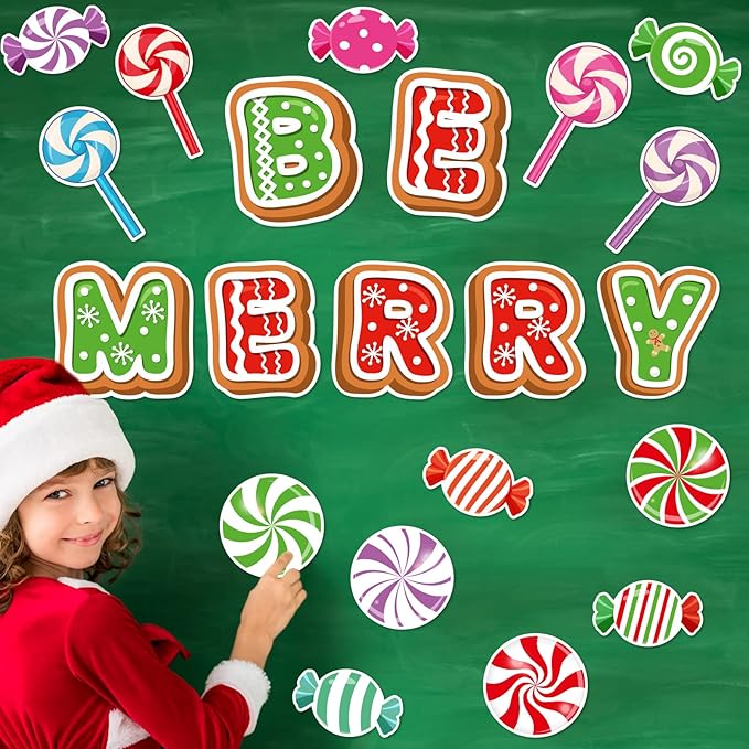 Peppermint Colorful Candies Cutouts Sweet Peppermint Classroom Bulletin Board Decorations Christmas Candy Land Themed Birthday Party Supplies for Toddler Kids Students Classroom