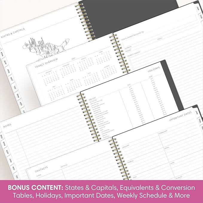 Blue Sky Kelly Ventura 2026 Weekly and Monthly Planner Calendar, January 2026 - December 2026, 8.5" x 11", Flexible Cover, Laminated Tabs, Durable Twin Wire Binding, Storage Pocket, Includes Sticker Sheet, Midnight Garden