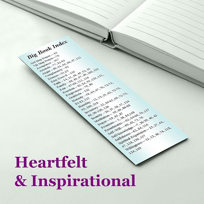 Alcoholics Anonymous Big Book Index Bookmarks - 2x6 AA Bookmarks for Women and Men with Key Topics and Pages, AA Sobriety Gifts, Addiction Recovery Gifts,7 by Cheryl's Bookmark (Green)