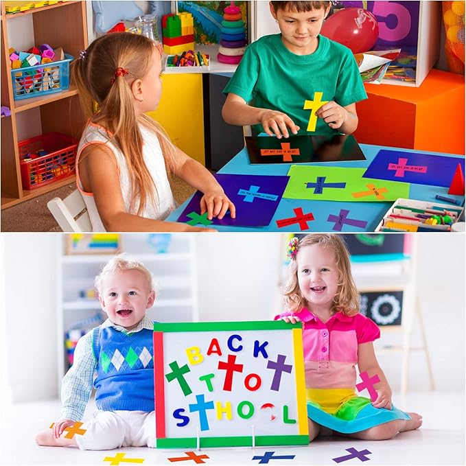 Geyee 108 Pcs Cross Paper Cutouts Religious Classroom Bulletin Board Decorations Colorful Crosses Shaped Die Cut for Teachers Kids DIY Craft School Bulletin Board Decor