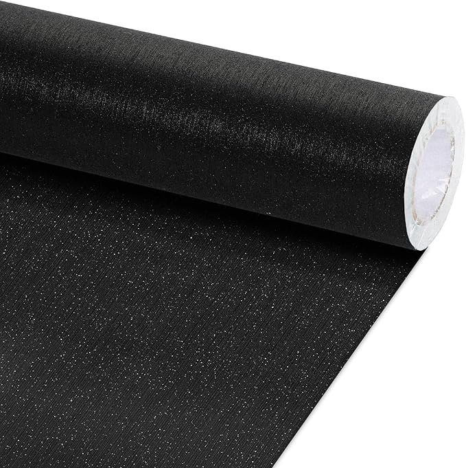 Qyeahkj 17in x 20ft Brushed Bulletin Board Paper Roll Bulletin Board Background Paper Fade Resistant Classroom Decoration Poster Art Craft Home Wall Education Decor Supplies Black