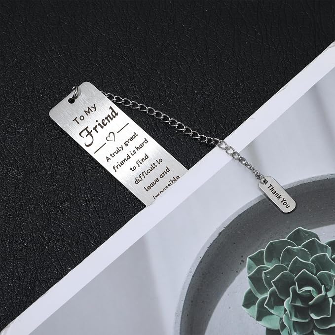 Best Friend Bookmarks for Women Metal Book Marker for Reading Book Lovers Club Gifts Best Friend Birthday Long Distance Friendship Gift for Women Besties BFF Female Reader Going Leaving