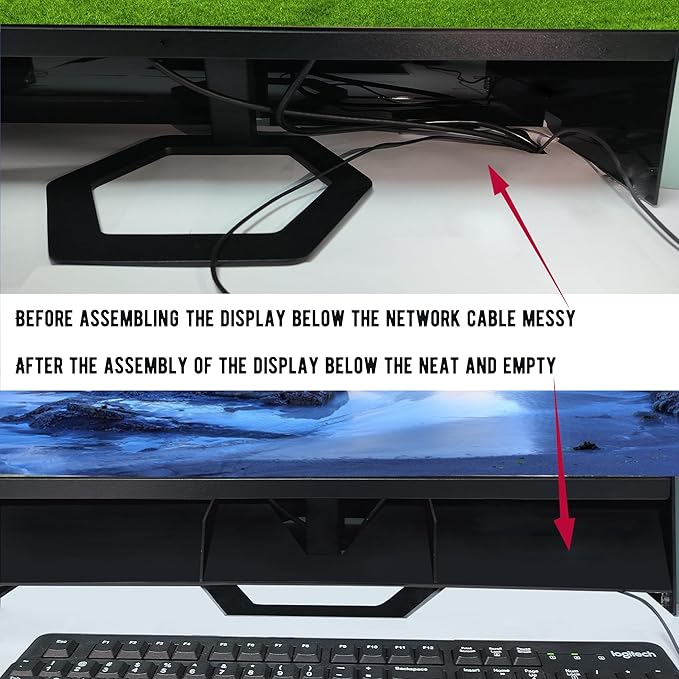 Desktop organizer shelf over monitor-Desktop organizer monitor stand -Straight Side Acrylic office organizer - Organize all small office and personal items (11 inches high)