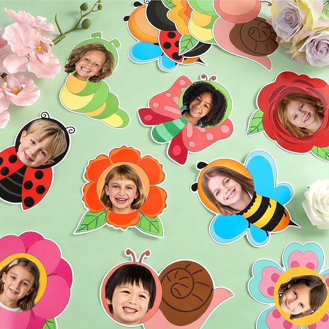60pcs Summer Flower Theme Cutouts Flowers Bulletin Board Decorations Colorful Floral Insect Paper Cutouts Summer Classroom Decor for Back to School Boy Girl DIY Craft Photo Wall Door Party Supplies