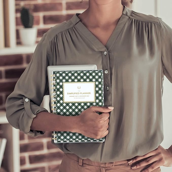 AT-A-GLANCE 2027 Planner, Simplified by Emily Ley, Weekly & Monthly, 5.5" x 8.5", Camp Gingham (EL58-201-27)