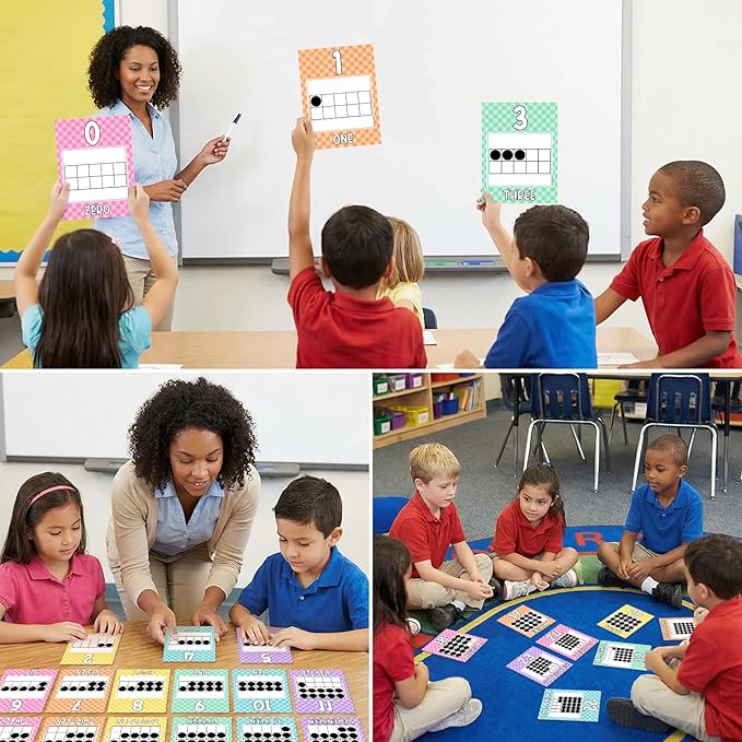 Dunzoom 26 Pcs Checkers Straight Number Card for Classroom Wall 5.9" x 7.8" Checkered Math Number Chart 0-25 Math Wall Decor Preschool Kindergarten Teacher Supplies for Back to School Bulletin Board