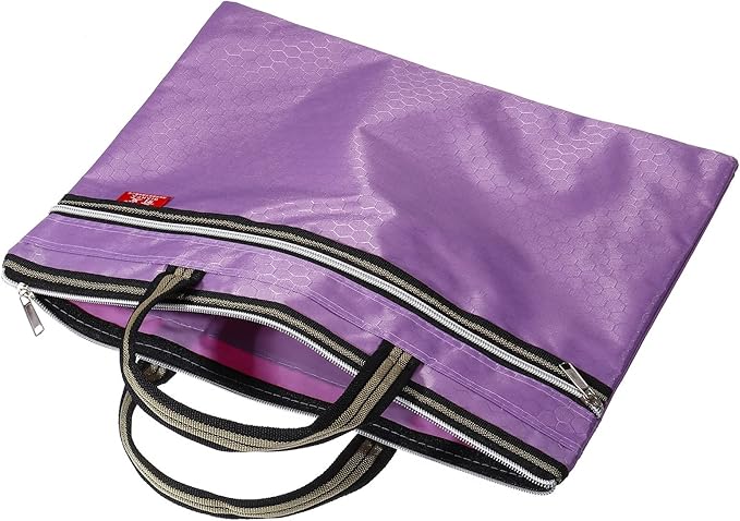 YOKIVE Waterproof Zipper Bag, Document Books Storage Tote Bags Tools Organizer Pouch, Great for Classroom Office(Purple)