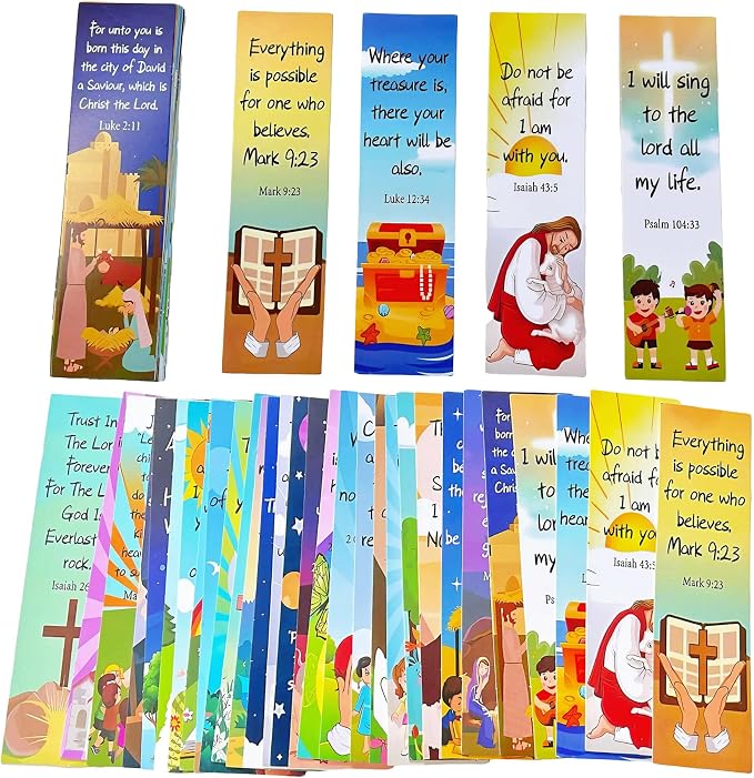 150PCS Christian Bible Verse Bookmark | Inspirational Scripture with Colorful Design | Paper Material | Ideal for Church, Sunday School & Gifts (Inspirational Series, 150)