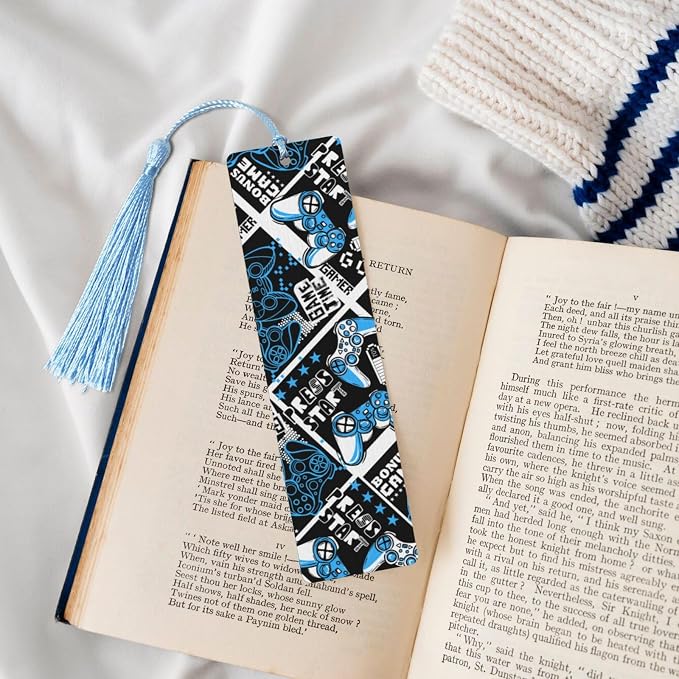 Game 5pcs Wood Bookmarks with Tassel for Planner Reading Book Lovers Accessory Readers Men Women 4.6 X 1.2 Inch
