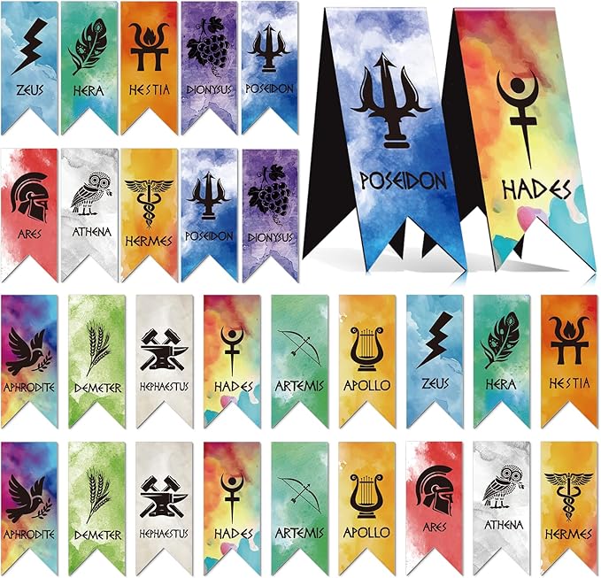 Wxiben Greek Mythology Magnetic Bookmark - 28 Pcs Olympians Gods Bookmarks for Book Lover Ancient Greek Book Marks Page Magnets Marker Clip for Students Teacher Office Reading Bookish Favor