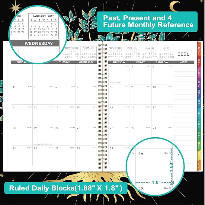 2026 Monthly Planner - Monthly Planner/Calendar 2026, from January to December, 8.75'' x 11'', 12-Months Planners With Tabs, Inner Pocket
