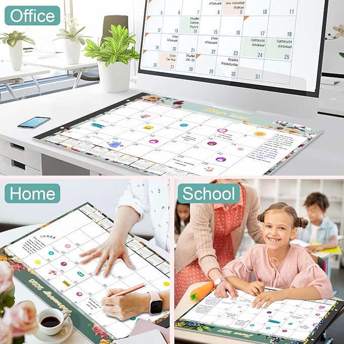 Gannyfer Desk Calendar 2026-2027 - 18 Month Large Desk Calendar 2026, Use January 2026 to June 2027, 22" x 17" Desktop Pad Calendar, Office Supplies Perfect for Planning and Organizing In Your Home, School or Office(6 Stickers Included)
