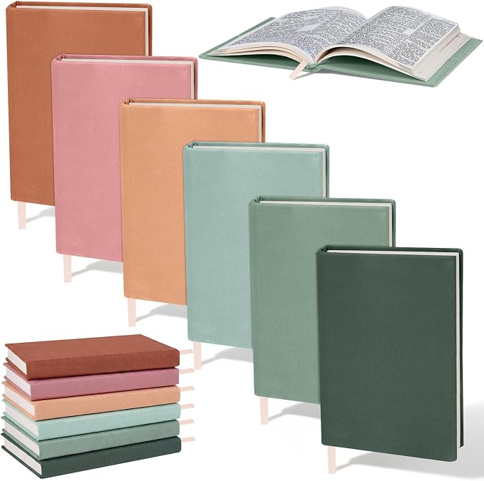 Gilprop 6 Pack Stretchable Book Covers 6-9 Inch Colored Fabric Reusable Book Protector Sleeve for Hardcovers Textbook Protection Supplies(Morandi Colors)
