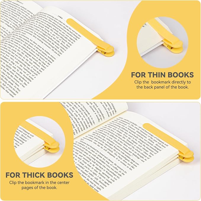 6 PCS Automatic Bookmark, Smart Bookmarks for Women Men Book Accessories Silicone Book Mark Bible Book Markers Book Marks for Reading Book Lovers Gifts Bookish Gifts Birthday Party Favors, Blue