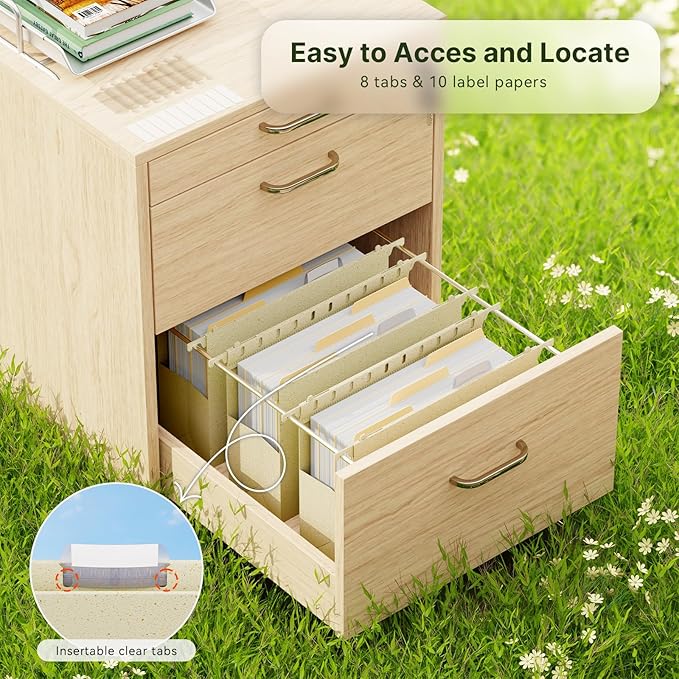 XINGIA Extra Capacity Letter Size File Folders Hanging with Tabs,3 Inch Expansion Plastic Hanging Folders for Filing Cabinet,6 Pack Wheat Straw Expandable File Folder Organizer for File Frame Box