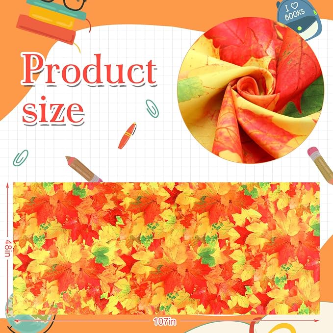 Mindsoft Bulletin Board Paper 48'' x 107'' Class Boards for Classroom Bulletin Boards Everyone is Welcome Classroom Board Decor Pillows Curtains Crafts(Fall Leaves,1 Pc)