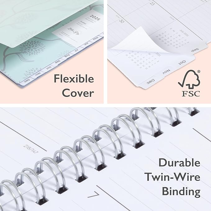 Blue Sky Planning Calendar, Lindley, Monthly Layout, Safety Wirebound (Rue Du Flore- 2025, 8" x 10")