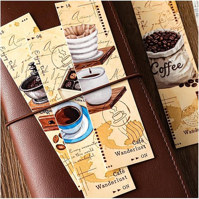 Vintage Retro Style Bookmarks, 30PCS (Café Wanderlust)