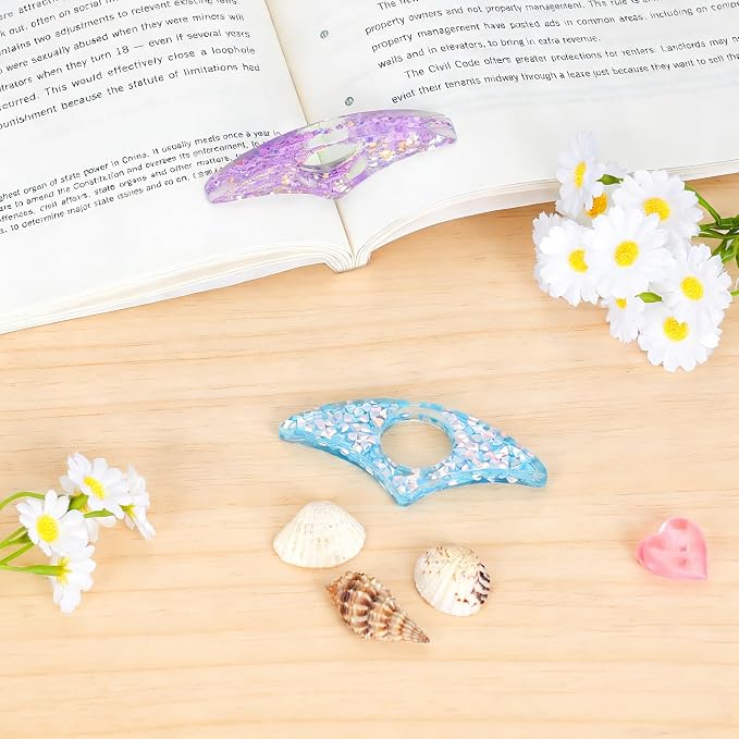 2 Pcs Thumb Book Page Holder Star Resin Book Page Holder Bookmark Reading Accessories for Book Lovers Transparent Book Opener Holder Bookmarks Gifts for Books Lovers Readers Students Teachers Bookworm