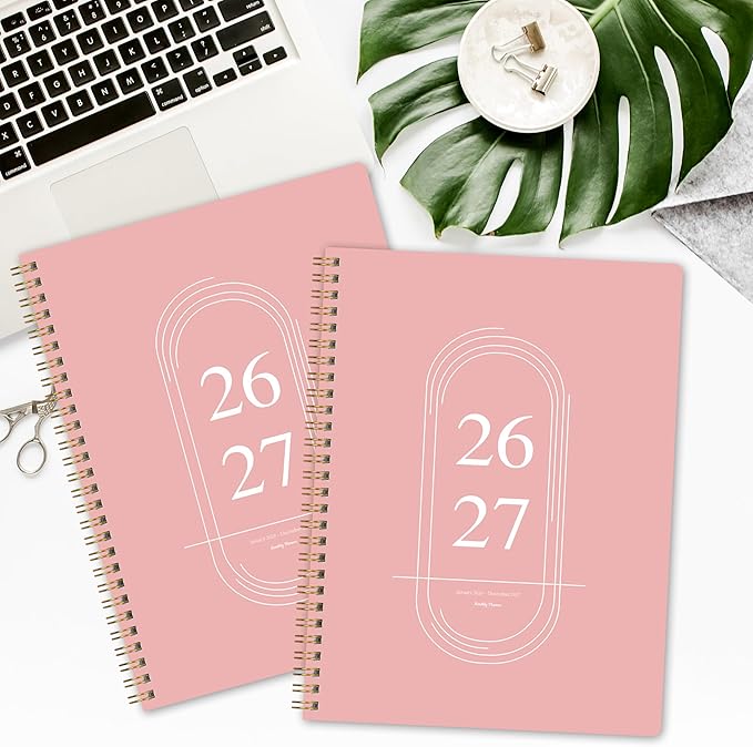 2026-2027 Monthly Planner - 2 Year Monthly Planner 2026-2027, Jan 2026 - Dec 2027, 7" x 9", 2 Year Calendar with 24 Month, Twin-wire Binding, Note Pages, Pink