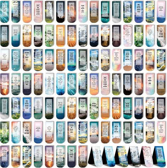 104 Pcs Christian Magnetic Bookmarks - Bible Page Markers for Women & Men, Teachers & Students, Reading, School, Office, Home