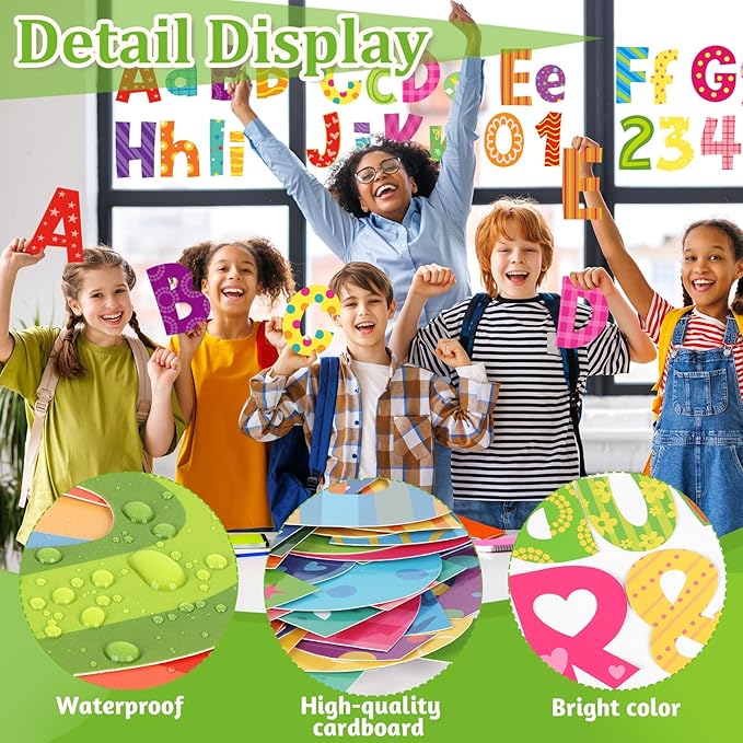 134 PCS 5 Inch Bulletin Board Letters Alphabet Numbers Combo Set Colorful Punctuation Letter Cutouts for Bulletin Board Classroom Wall Display Home Decor