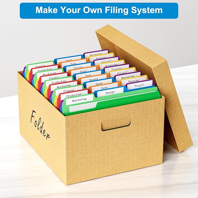 HABGP 30 Pack Manilla Folders 8.5 x 11 Inch, 1/3-Cut Tab Colored File Folders Letter Size, Paper File Folders, Manila Folders Home Office School Supplies for Documents Files, 6 Assorted Colors