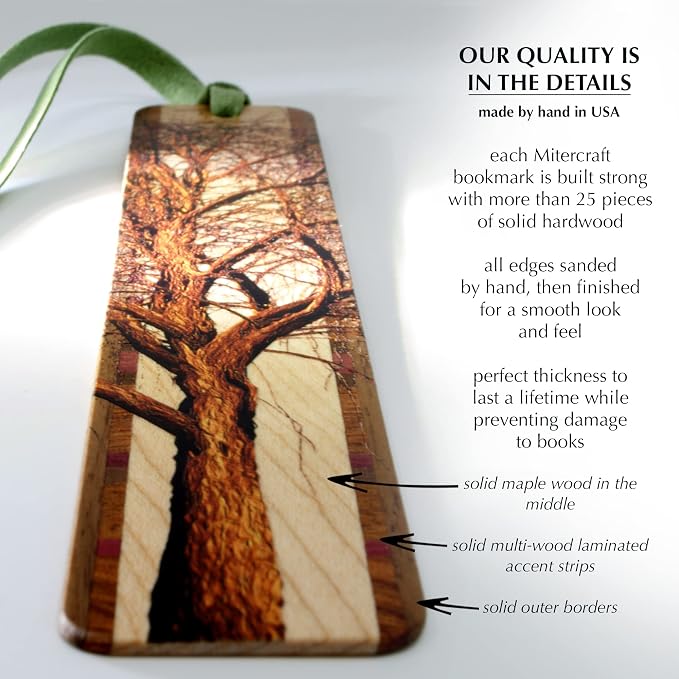 Winter Willow Tree Personalized Wooden Bookmark | Custom Woodland Forest Nature Gift for Tree Lovers, Nature Lovers, Gardeners, Outdoor Enthusiasts & Readers | Handmade in the USA