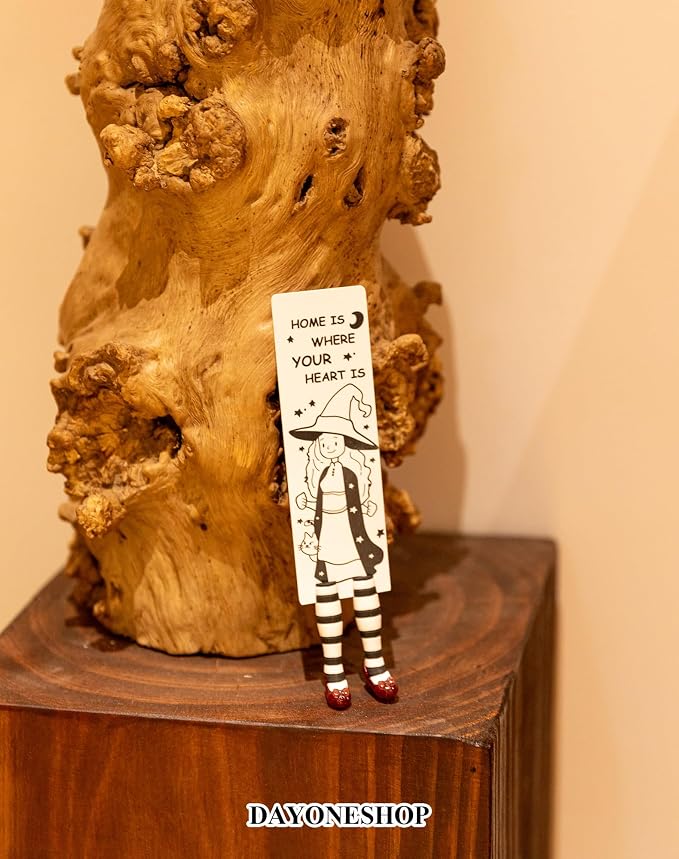 Witch Bookmark Ruby Slippers Book Mark Funny Book Desk Decor Bookmarks for Book Lovers Fathers Day Gifts Gift Ideas (Home-is-Where-Your-Heart-is Bookmark)