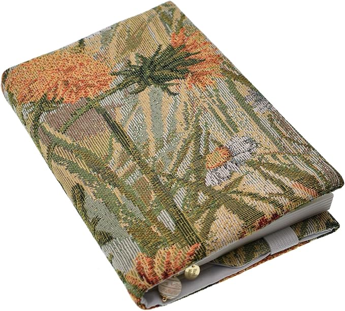 BLBMH A6 Book Cover 4x6 Plus | Non-Stretch Fabric Sleeve with Bookmark | Handmade Washable Protector for Paperback Bible Notebook Gift for Women Readers - WD Dandelion 6" +