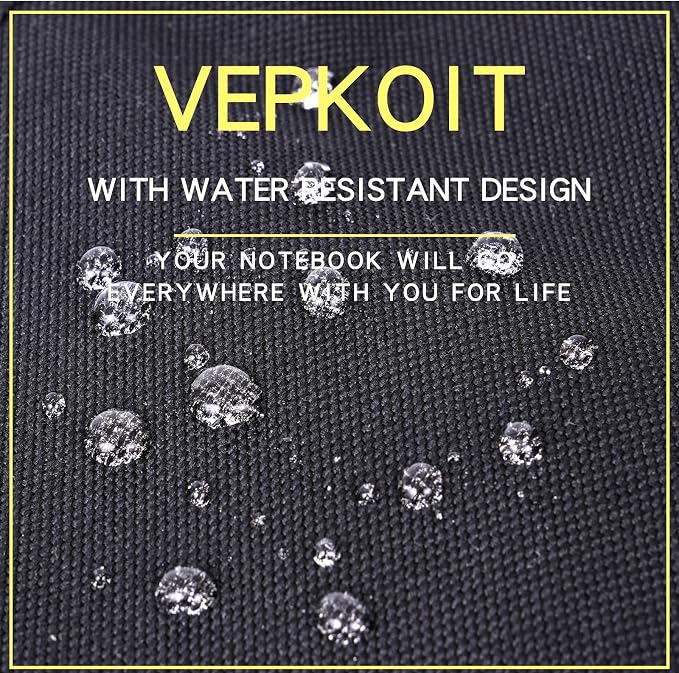 VEPKOIT A5 Binder Cover, Large A5 Notebook Holder and Travelers Notebook Cover with Pouch, Leather Book Cover for Police and Army, 7" x 9" OCP Book Cover with Zippered - Black (Cover Only)