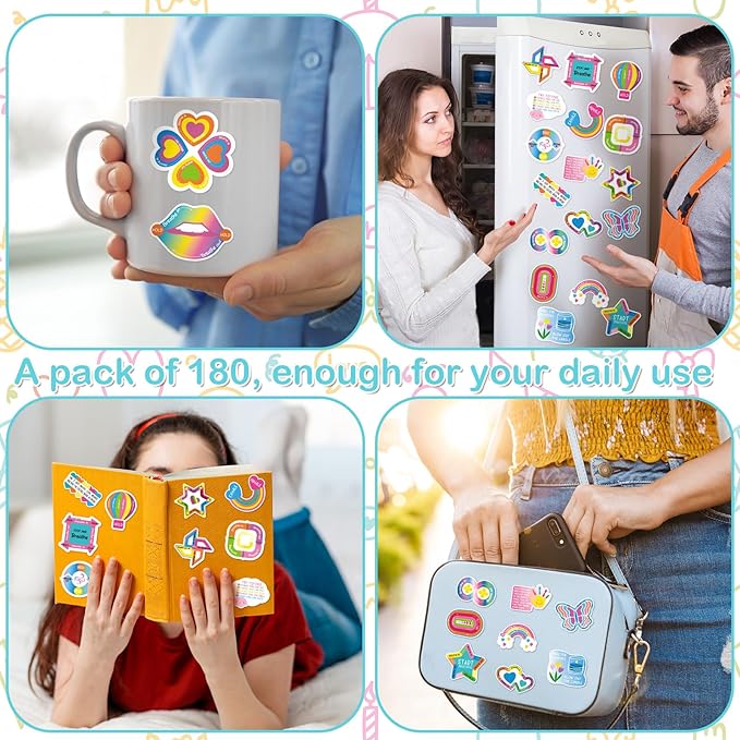 Engrowtic 180 Pcs Anxiety Sensory Stickers Sensory Strips Mindfulness Sticker Calm Anxiety Stickers Adhesive Textured Strips Tactile Fidget Tape for Desk Adults Tension Supplies(Fresh)