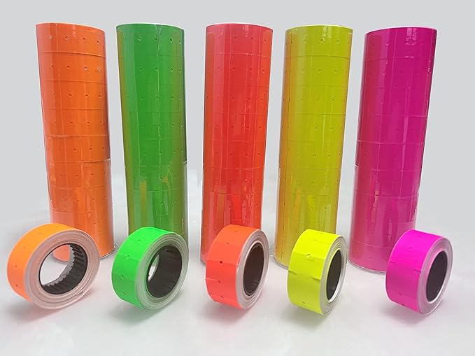 20,000pcs 1 line Price Gun Label, Removable and Adhesive Price and Sale Stickers for Office, Suitable for NEW5500,MX-5500,CN979,Total and Inch Pricing for Garage.(Multicolor)