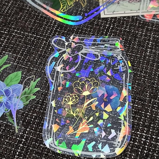 62 Pcs DIY Bookmark Kit,Sprout Book Mark Making Kit,Include Clear Bookmarks and Glitter Dried Flower Sticker,Pressed Flower Bookmark kit for Book Lovers Friends Birthday Bless