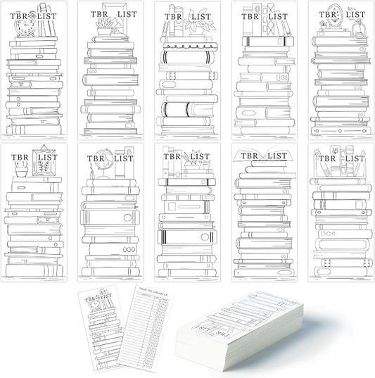 COcnny Reading Tracker Log Bookmarks - 100pcs Read List Book Mark for Reading Lovers, Color Your Own Timer Bookmark Bulk, Cute Bookish Items Study Records Tracker for Teacher Student Classroom Library
