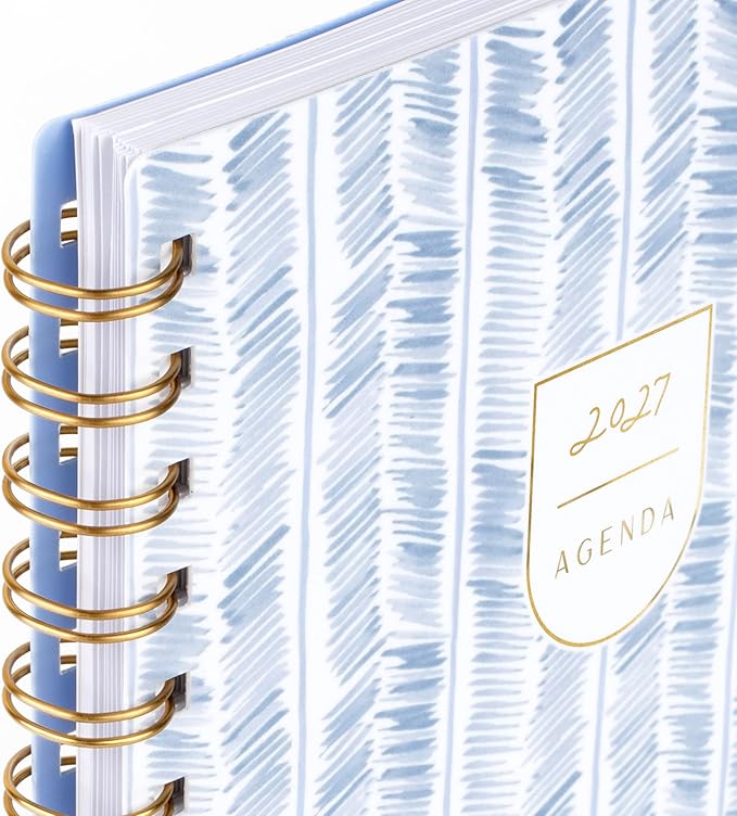 Mead Cambridge 2027 Planner, Weekly & Monthly, 5.5" x 8.5", Leah Bisch, Herringbone (LB55-200-27)