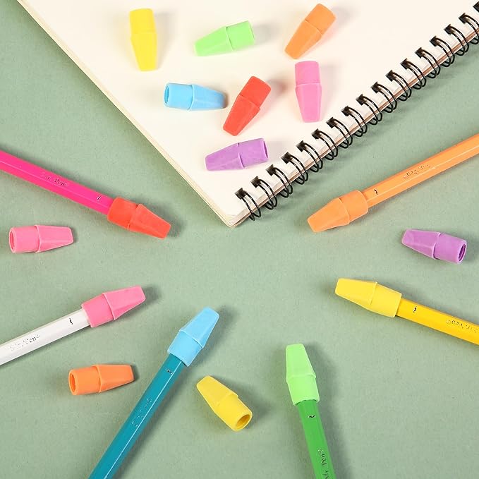 Mr. Pen- Pencil Erasers Toppers, 120 Pack, Colorful, Latex Free, No Smudge, Mr Pen Erasers for Pencils