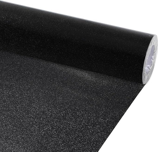 gisgfim 16" x20ft Glitter Bulletin Board Paper Roll Sparkle Color Bulletin Board Background Poster Paper Non Fading Gift Wrapping DIY Art Crafts for Office Classroom Decoration, Black