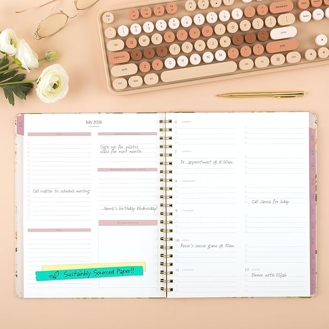 Cambridge Planner 2026-2027 Weekly & Monthly Academic 12-Month July-June, 8-1/2" x 11", Pen+Pillar, Pollinator (PP24-905A)