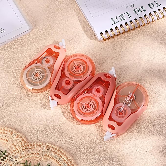 Temiary 5Pcs White Correction Tapes, Cute White Pull Out Tape for Instant Correction, Aesthetic Correction Tape for Writing, Easy to Use Applicator for School Students Office Supplies (Pink)
