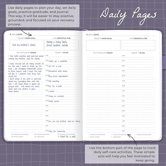 Clever Fox Addiction Recovery Journal – Addiction Treatment Planner & Workbook – Daily Sobriety Journal for Recovery Progress, A5 (Lavender)