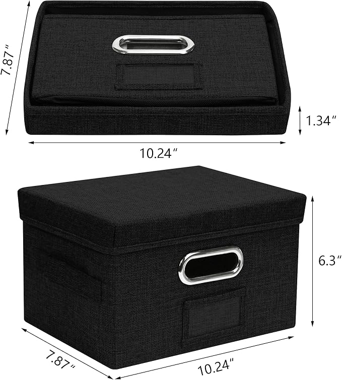 Greeting Card Organizer and Storage Box with 40 Pcs Adjustable Dividers, Storing Cards with 168 Pcs Labels Perfect for Storing Greeting Cards, Envelopes, Photos 2 Pack Black
