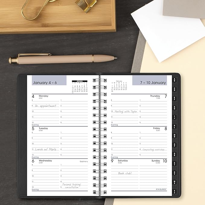 AT-A-GLANCE 2027 Appointment Book Planner, Weekly, 3.5 x 6", Pocket Size, Hourly, DayMinder, Black (G2500027)