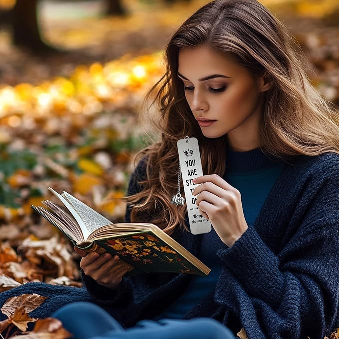 Anniversary Bookmark Gifts for Her Him, 11th Steel Wedding Anniversary Bookmarks, Best Commemorative Gift for Wife, Couple Book Marks Christmas Gifts for Book Lovers