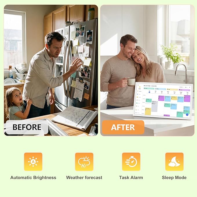 Digital Calendar – 27 Inch Electronic Wall Calendar & Chore Chart, Smart Family Organizer with Interactive Touchscreen Display, Wall Mount in Portrait or Landscape, Gifts for Women Men, Gifts for Mom Dad
